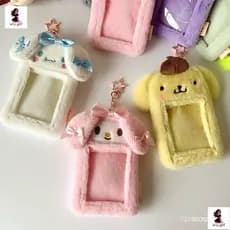 Porta-cartões Sanrio, pode conter fotos de 3 polegadas, versão de pelúcia Kuromi UDKV.   N2T6