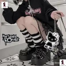 Meias-calças de malha listrada estilo gótico Y2k Lolita, meias góticas japonesas, leggings femininas, quentes GFHF