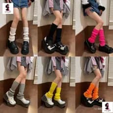 Aquecedores de Pernas Femininos de 40cm, Estilo JK Lolita Gótico, Listrados e Coloridos, adequados para punhos e pulsos