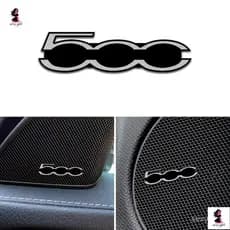 4 Peças de Adesivos Decorativos 3D de Alumínio para Estéreo de Carro Fiat, Compatíveis com 500 NLFT