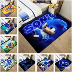 Tapete Personalizado Polco-Espino Sonic Anime para Sala de Estar, Quarto, Tapete Infantil, Tapete de Janela com Tema de