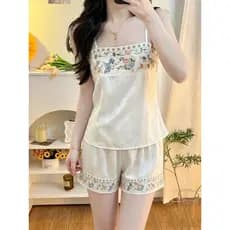 Retro estilo chinês estilingue pijamas feminino novo estilo chinês 2026 verão High-End sensação legal macio pode usar fo