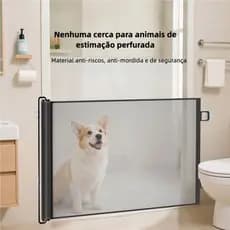 Cerca Para Pets Retrátil Barreira De Proteção Cachorro Gato Grade Anti-pulo Antifuga Porta