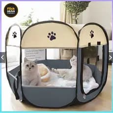 Cercado Pet Dobrável 8 Lados Casinha De Cachorro Portátil Grande Para Viagem Camping Casa