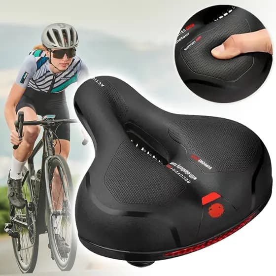 Selim Banco De Bicicleta Vazado Ergonomico Confortavel Com Molas E Fita Refletiva
