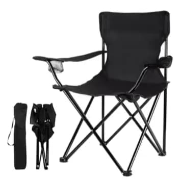 Cadeira Dobrável com Braço - Portátil e Leve, Ideal para Camping, Praia e Eventos