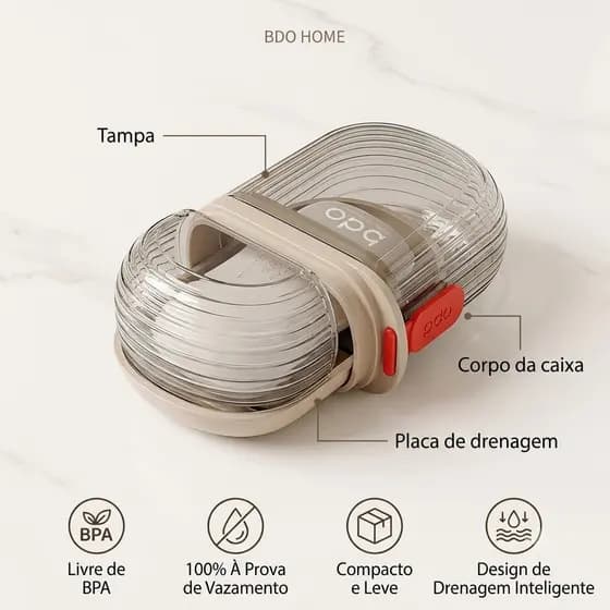 Saboneteira Portátil com Escorredor - Design Elegante e Leve para Viagens