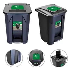Lixeira Preta 60 Litros Coleta Grande Tampa Click Cozinha Preto