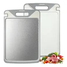 Tábua de Corte Dupla Face em PP e Aço Inox - Saudável
