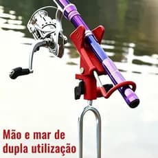 Suporte Metálico Ajustável para Vara de Pesca 38cm com Travamento Automático