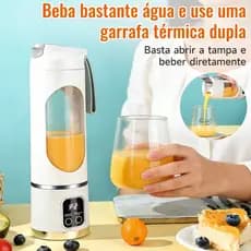 Liquidificador Portátil Recarregável USB com 8 Lâminas - Ideal para Sucos, Smoothies, Batidos e Bebidas Vitamínicas