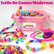 500g Caixa com Miçangas DIY Sem Linha para Confecção de Bijuterias Artesanais, Miçangas de Formas e Cores Variadas