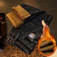 Inverno engrossado velo-velo-velo Jeans masculino High-End bordado moda All-Ma