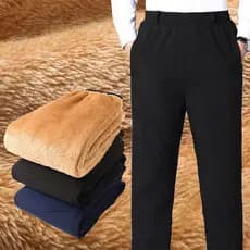 Forro de lã para idosos de meia-idade, engrossado, solto, quente, lã de cordeiro, roupa de pai, inverno, cintura alta, i