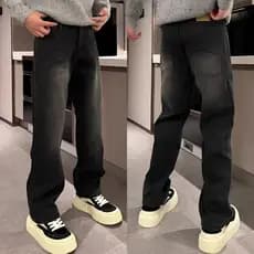 Homens forro de lã engrossado Jeans na moda calças quentes All-Match versão líquida Casual preto cinza Retro Denim calça