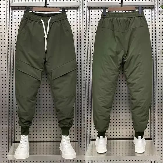 Inverno novo estilo à prova de vento engrossado macacão masculino na moda grande bolso exterior usar calças de algodão i