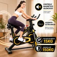 Bicicleta Ergométrica Spinning Volante 13kg Suporta 150kg Treino em Casa Silenciosa