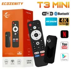 TV Stick Smart TV Android 4K Wi-Fi HDMI Streaming com Controle Remoto Bluetooth e Controle por Voz