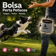 Oferta Limitada! Bolsa Porta Petisco para Cachorro Impermeável Resistente Cordão Ajustável Passeio Treinamento Pet