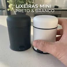 Mini Lixeira Mesa com pedal lixeira com tampa Pequena de Escritório Quarto Banheiro Bancada Compacta