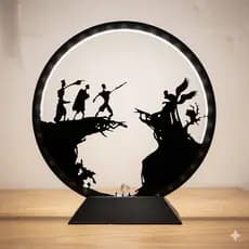 Luminária Harry Potter O Conto dos Três Irmãos Relíquias da Morte e Diorama Decoração Estante Livros