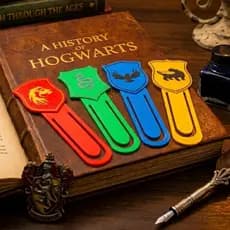 Kit Marcador de Página Harry Potter Casas de Hogwarts Grifinória Sonserina Lufa-Lufa Corvinal Livros