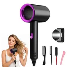 Secador de Cabelo Iônico com 5 Acessórios Ar Quente e Frio Secagem Rápida