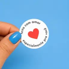 200 Adesivos Vinil - Feito Especialmente Pra Você | Embalagem Cliente - 3x3cm