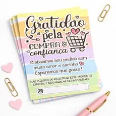 Folhetos Carta de Agradecimento Ao Cliente 100 Unidades - Panfleto Agradecimento - Obrigado