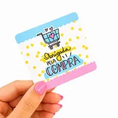 Mini Cartão de Agradecimento - 6x6cm - 100 unidades