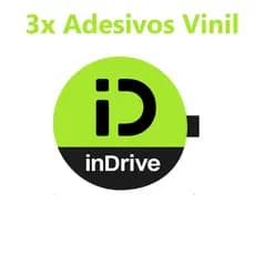 3 Unidades de Adesivos InDrive 9x9cm Adesivo Vinil