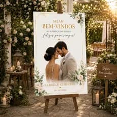 Quadro Decorativo Casamento Personalizado 1 Peça 20x30 a 110x80 Placa Recepção