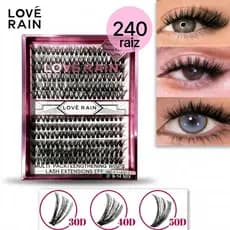 LoveRain Conjunto de Tufos de Cílios Mistos 9-14 mm 240 Kit Cílios Postiços Tufo Naturais Diy Extensão De Volume Russo