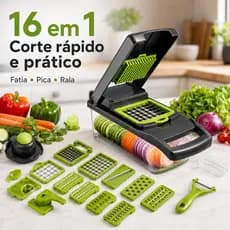 Cortador de Vegetais 16 em 1 PE+ABS com Lâminas Múltiplas, Gadget de Cozinha para Preparação de Refeições em Casa