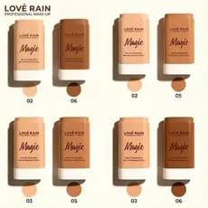 6 Sè fěndǐ bàng Love Rain 5 Bastão de base de 6 cores Base Maquiagem Pele Maquiagem para calor Pele negra