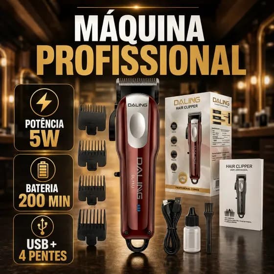 Aparador de cabelo elétrico recarregável via USB com 4 cabeças, cortador profissional e barbeador para styling. Kit sem