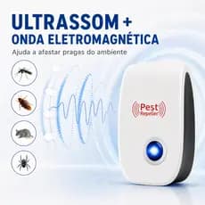 Repelente Ultrassônico Indoor - Afasta Ratos, Mosquitos, Baratas e Insetos Repelente Eletrônico Bivolt Sem Cheiro