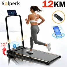 Esteira Ergométrica Elétrica 2.0HP Silenciosa Dobrável com Bluetooth 12km/h, Capacidade 120kg Uso Residencial（127V/220V)