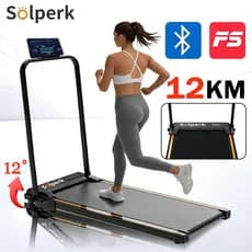 Esteira Ergométrica Elétrica 2.0HP Silenciosa Dobrável com Bluetooth 12km/h, Capacidade 120kg Uso Residencial