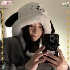 Chapéu De Pelúcia SUHU , Gorro Quente De Desenho Animado De Inverno , Moda Fofa Para Cachorro Feminino