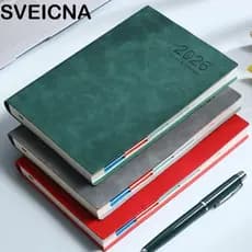 Caderno De Agenda SVEICNA , Com Marcador De Fita , Papel Grosso , 2026 , Programação De 365 Dias , Capa De Couro PU