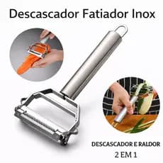 Descascador INOX Legumes Frutas Verduras  Dupla Lâmina Móvel 2 Em 1