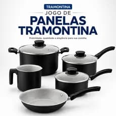 Jogo De Panela Antiaderente Tramontina Linz 5 Peças Alumínio