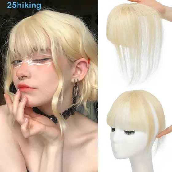 Toppers De Cabelo Para Caminhada Com Franja , Clipe Em 4 * 6/5 * 7 Fina 3D , Peças Franjas De Ar Perda