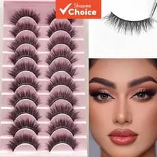 Cílios 3D Volumosos com Design em Camadas Densas - Cílios Postiços Realistas Perfeitos para Looks de Performance