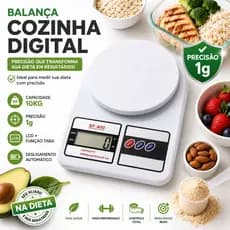 Balança Digital Cozinha Fitness 10kg Precisão 1g LCD Tara Dieta Alimentos