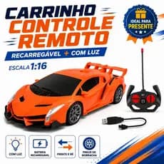 Carrinho Controle Remoto Infantil Recarregável Racer Car 1:16 Com Luz Pneus Emborrachados