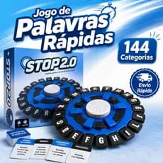 Jogo Stop de Palavras Com Temporizador Trava Letras Alfabeto Português Família Crianças
