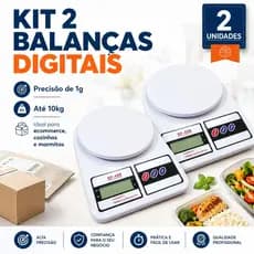 Kit 2 Balanças Digitais 10kg 1g Profissional Cozinha Marmita Ecommerce