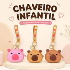 CapyBala Chaveiro Carteira De Moedas De Silicone Infantil Armazenamento De Fone De Ouvido Desenhos Animados Fofo